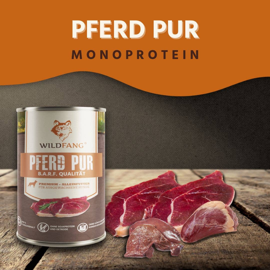 Nassfutter Pferd pur - BARF Qualität