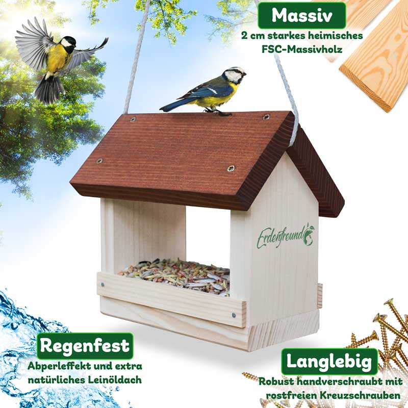 ERDENFREUND® Vogelfutterhaus L