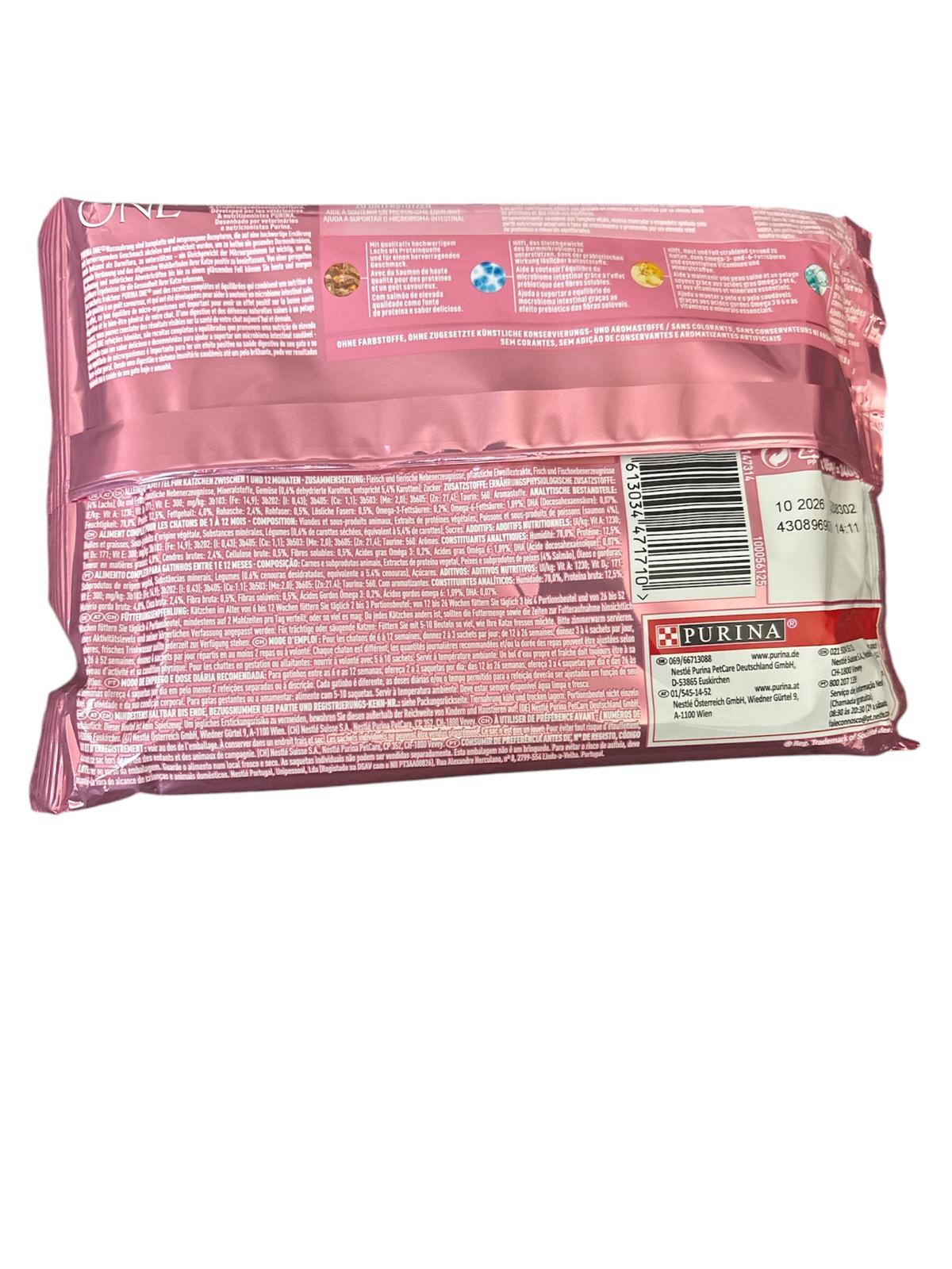 PURINA ONE Junior mit Lachs und Karotten 4*85 g