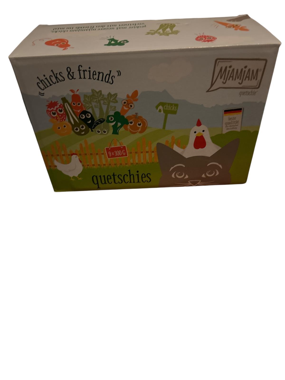 MjAMjAM Chicks & Friends Quetschie Box 9x300 g