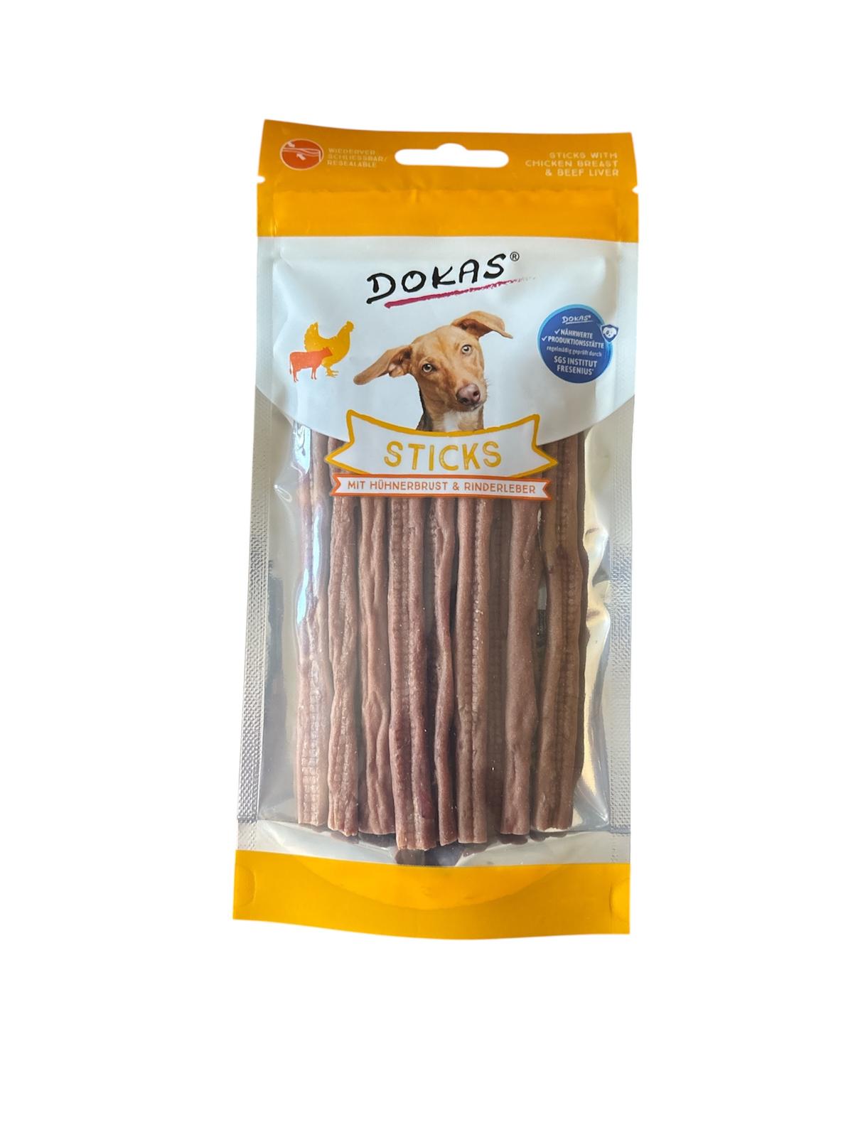Dokas Sticks Mit Hühnerbrust & Rinderleber 60 g
