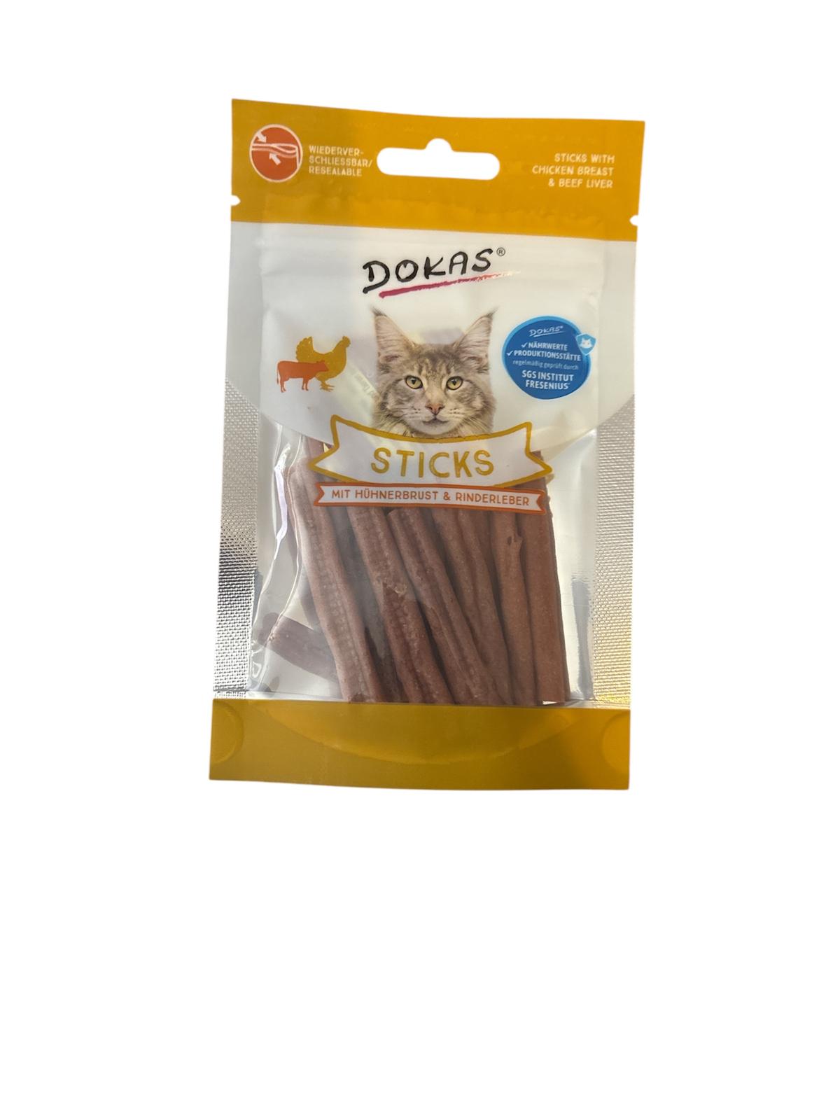 Dokas Sticks Mit Hühnerbrust & Rinderleber 30 g