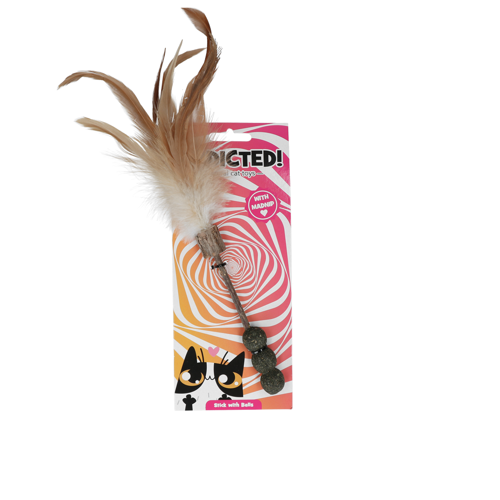 Süchtig Stick mit Bällen und Federn
