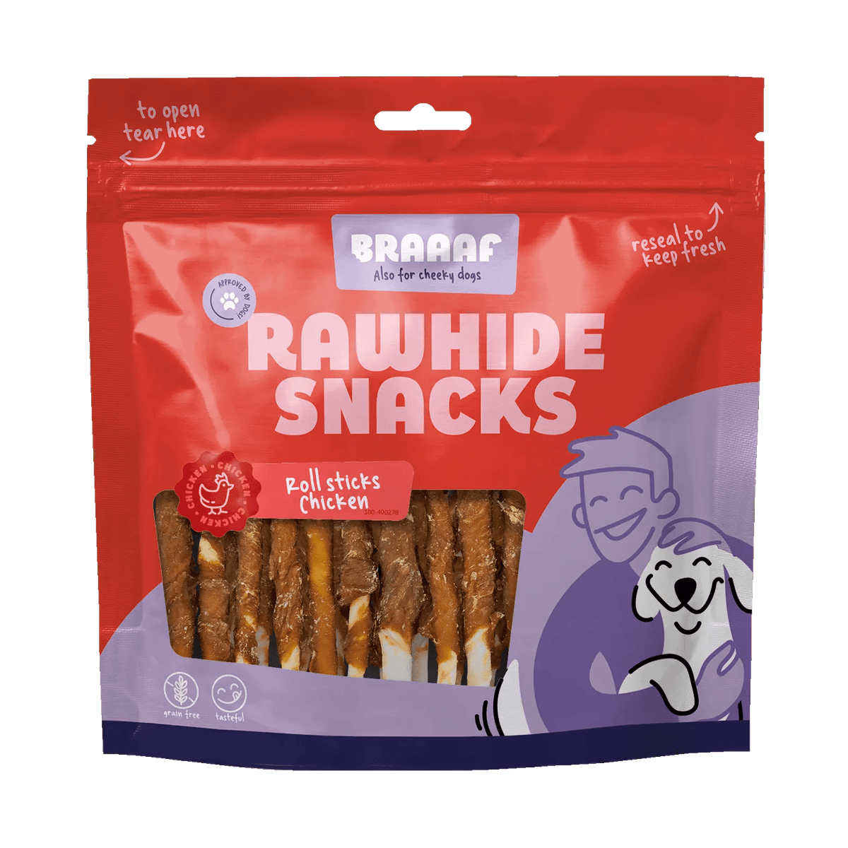 Braaaf Rohhaut - Rollen Sticks Huhn - 30 Stk. kaufen bei shop_name - 