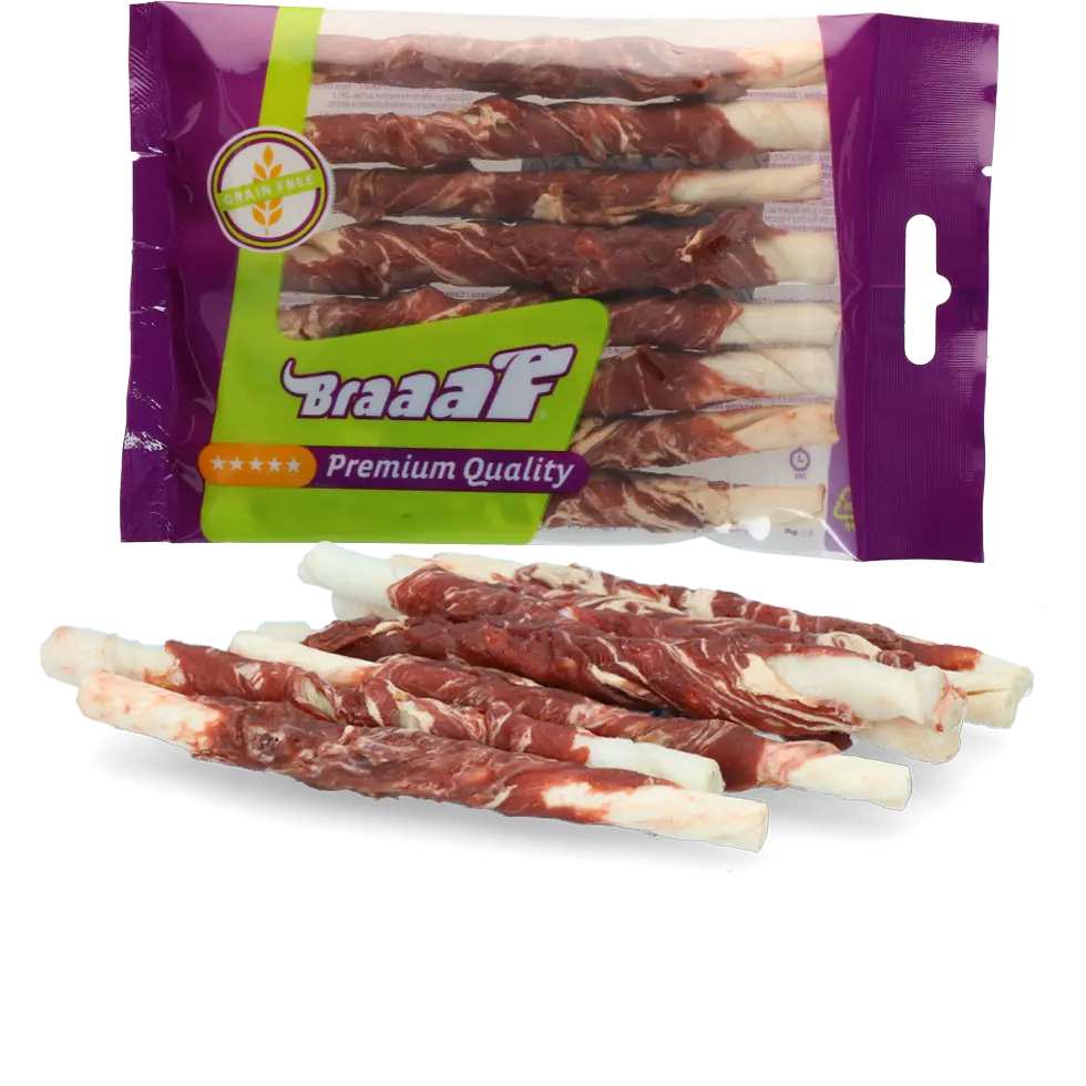 Braaaf Rohhaut - Rollen Sticks Lamm & Fisch - 8 Stk. kaufen bei shop_name - 