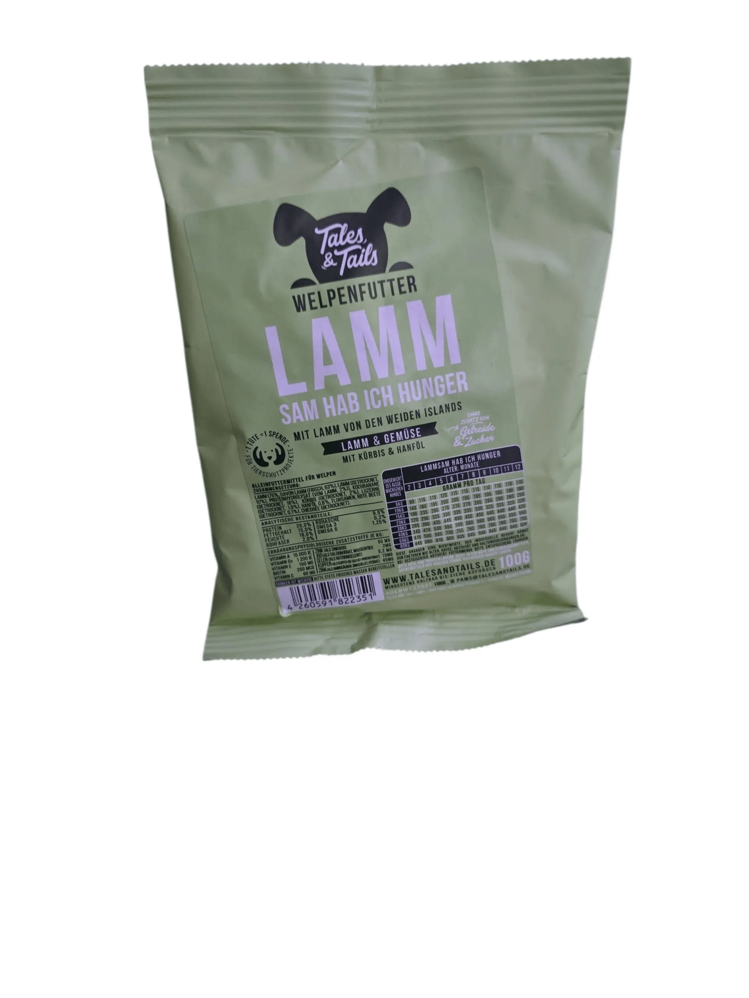 Tales & Tails Welpenfutter Lamm Sam Hab Ich Hunger 100 g kaufen bei shop_name - 