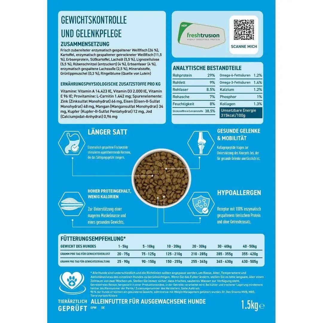 VetLine Trockenfutter mit Peptiden für Hunde - Gewichtskontrolle und Gelenkpflege kaufen bei shop_name - 