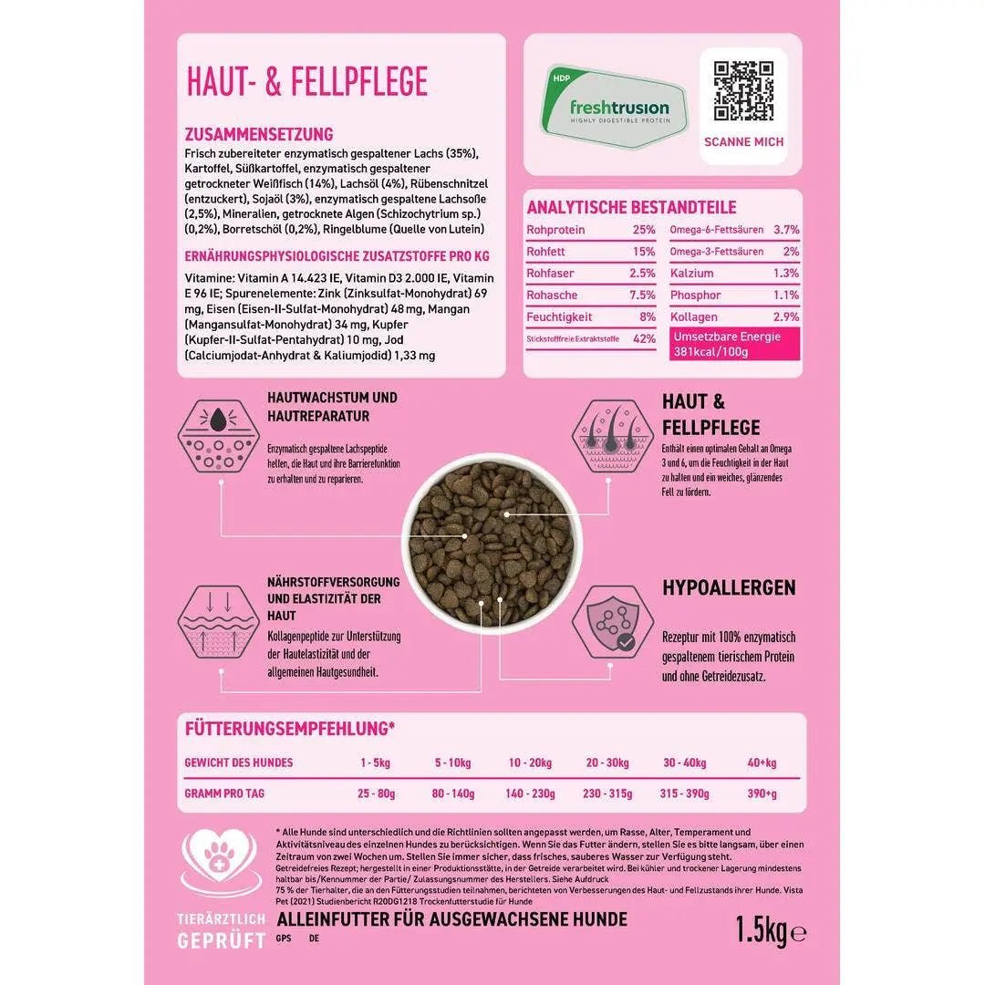 VetLine Trockenfutter mit Peptiden für Hunde - Haut und Fell kaufen bei shop_name - 